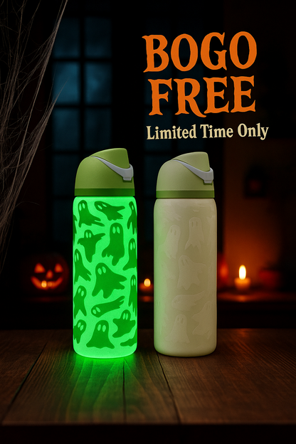 Glow-in-the-Dark Ghost Water Bottle for Halloween